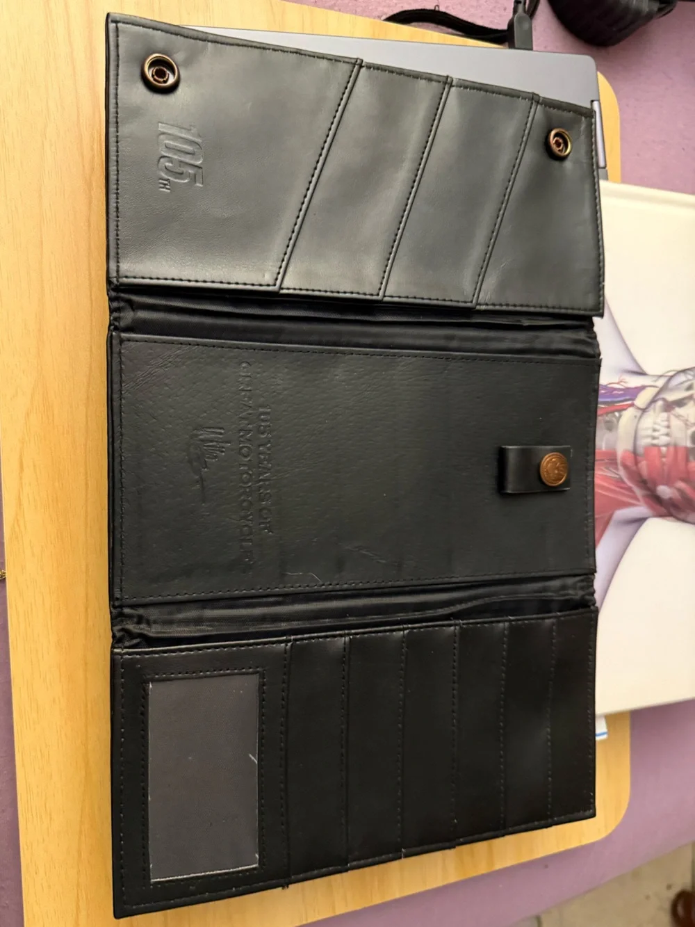 Harley-Davidson 105th Anniversary Black Leather Trifold Wallet